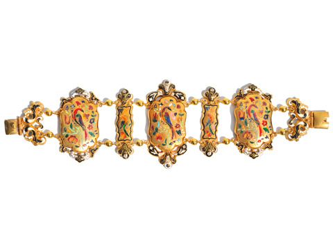 Radiant Georgian Pinchbeck Enamel Bracelet Radiant Georgian Pinchbeck Enamel Bracelet