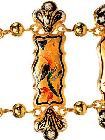 Radiant Georgian Pinchbeck Enamel Bracelet Radiant Georgian Pinchbeck Enamel Bracelet