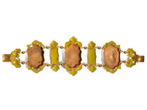Radiant Georgian Pinchbeck Enamel Bracelet Radiant Georgian Pinchbeck Enamel Bracelet