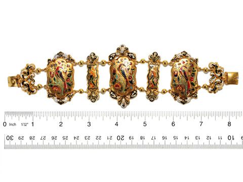 Radiant Georgian Pinchbeck Enamel Bracelet Radiant Georgian Pinchbeck Enamel Bracelet