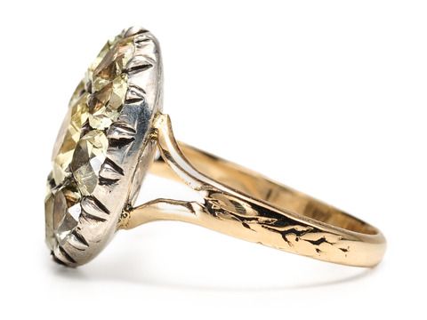 Late 18th C. Chrysoberyl Cluster Ring Late 18th C. Chrysoberyl Cluster Ring