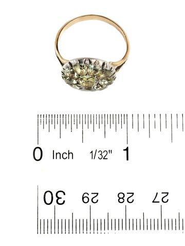 Late 18th C. Chrysoberyl Cluster Ring Late 18th C. Chrysoberyl Cluster Ring