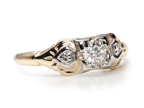 Two Tone Gold Diamond Engagement Ring Two Tone Gold Diamond Engagement Ring