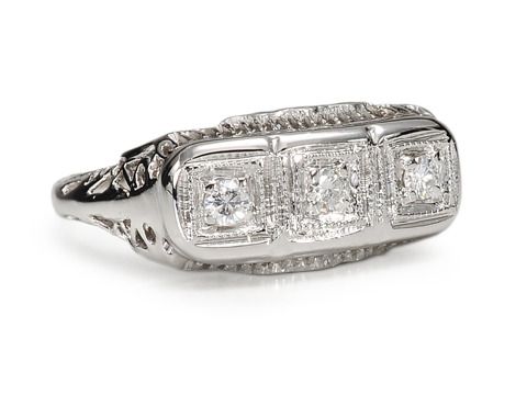 Trifecta of Diamonds: Mid 20th C. Ring Trifecta of Diamonds: Mid 20th C. Ring