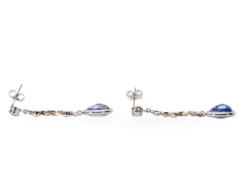 Classic Edwardian Ceylon Sapphire Diamond Earrings Classic Edwardian Ceylon Sapphire Diamond Earrings