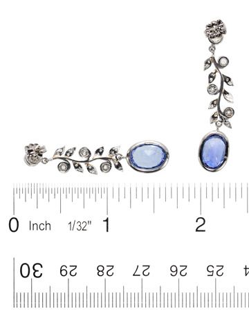 Classic Edwardian Ceylon Sapphire Diamond Earrings Classic Edwardian Ceylon Sapphire Diamond Earrings