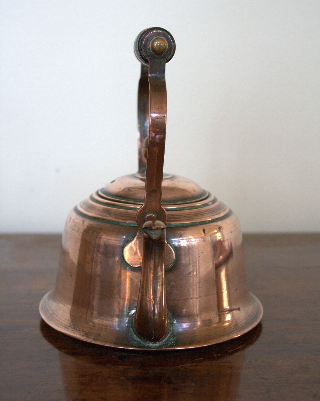 Charming Small 19th Century English Copper Kettle with Ebony Turned Handle Charming Small 19th Century English Copper Kettle with Ebony Turned Handle