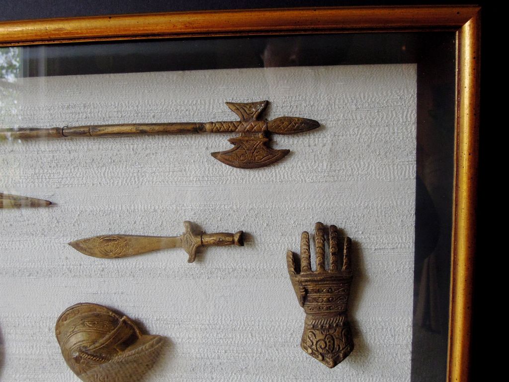 A Wonderful Collection of Ancient Armor Museum Pieces, Framed A Wonderful Collection of Ancient Armor Museum Pieces, Framed