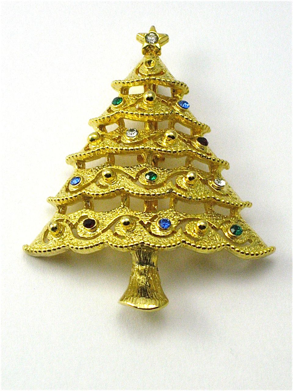 vintage jj christmas tree pin brooch from vintage jj christmas tree pin brooch from