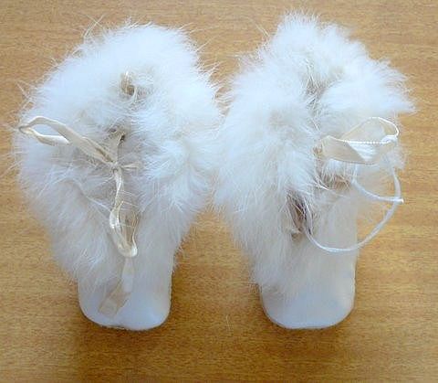 Vintage Leather & Fur Baby/Doll Booties Vintage Leather & Fur Baby/Doll Booties