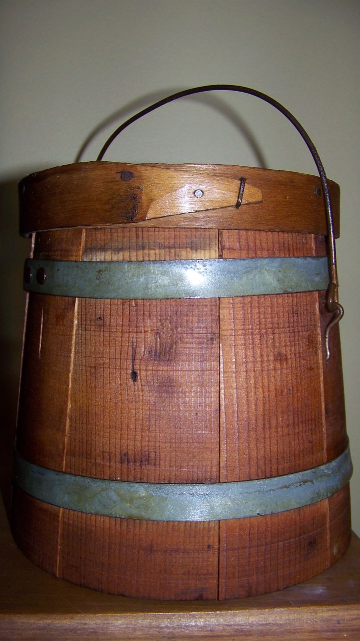 Small Antique Firkin Marked YO HO Mince Meat Small Antique Firkin Marked YO HO Mince Meat