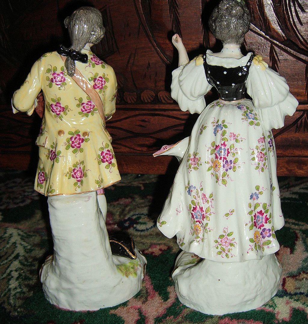 Large Pair of Antique Figurines - Chelsea Large Pair of Antique Figurines - Chelsea