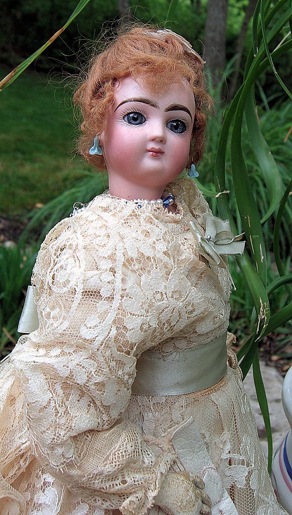AMAZING Mystery Antique French Fashion Doll with STUNNING Ballgown & Kid leather gloves AMAZING Mystery Antique French Fashion Doll with STUNNING Ballgown & Kid leather gloves
