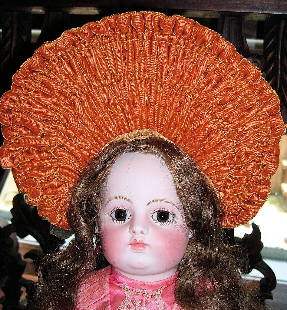 Stunning Burnt Orange Velvet Doll Hat Bonnet Stunning Burnt Orange Velvet Doll Hat Bonnet
