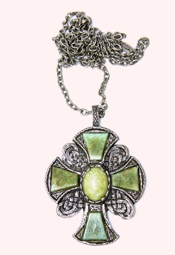 Miracle Celtic Cross w/Green Stones Miracle Celtic Cross w/Green Stones