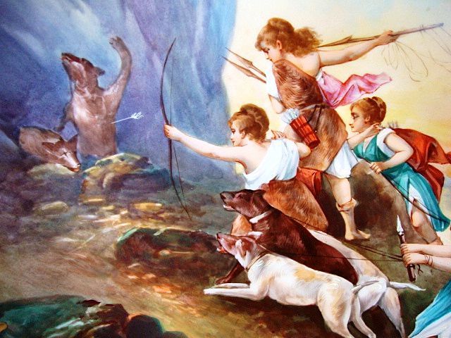 Astonishing 15 1/2 " Limoges Porcelain Plaque ~ Hand Painted Allegorical Scene~ Artist is depicting "Diana And Her Nymphs" Hunting Bear and Boar. ~ Signed Dubois ~ Lazeyras Rosenfeld & Lehman early 1900's. Astonishing 15 1/2 " Limoges Porcelain Plaque ~ Hand Painted Allegorical Scene~ Artist is depicting "Diana And Her Nymphs" Hunting Bear and Boar. ~ Signed Dubois ~ Lazeyras Rosenfeld & Lehman early 1900's.