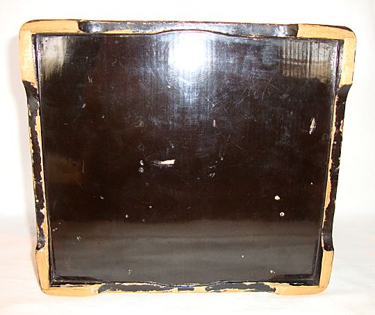 Large Black Lacquer Box with Red Headed Golden Cranes & Bamboo Decorations Large Black Lacquer Box with Red Headed Golden Cranes & Bamboo Decorations