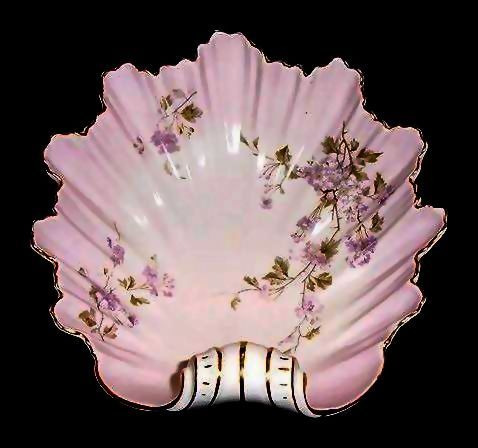 C.T Germany- Large Shell shaped bowl, footed console bowl. Impressive in size,nearly 10'' long. Handpainted, circa 1875-1934. C.T Germany- Large Shell shaped bowl, footed console bowl. Impressive in size,nearly 10'' long. Handpainted, circa 1875-1934.