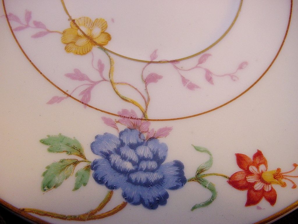 Colorful Limoges Porcelain Cup and Saucer ~ Hand Painted with Flowers ~ Bernardaud & Co Colorful Limoges Porcelain Cup and Saucer ~ Hand Painted with Flowers ~ Bernardaud & Co
