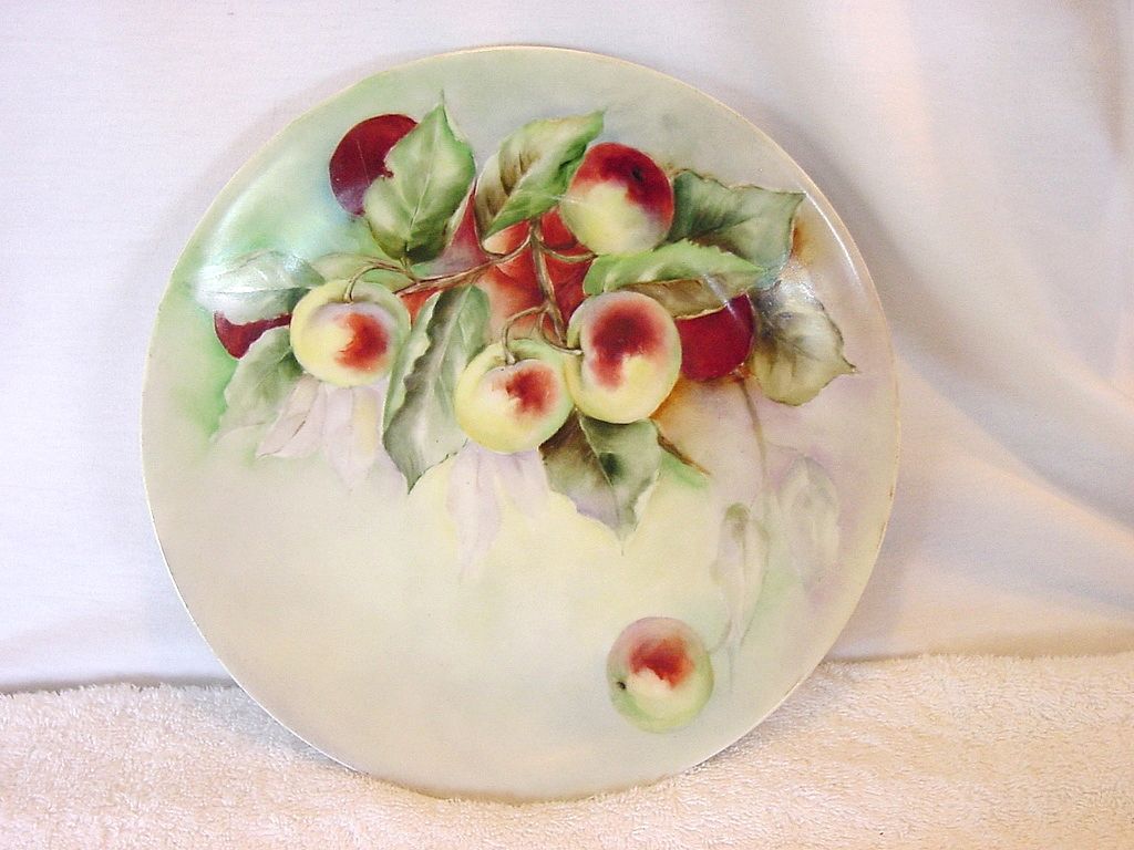 3 Wonderful Limoges Porcelain Cabinet Plates Hand Painted with Crab Apples, & Cherries ~ Delinieres & Co D&C / L BERNARDAUD B&C 1894-1900 3 Wonderful Limoges Porcelain Cabinet Plates Hand Painted with Crab Apples, & Cherries ~ Delinieres & Co D&C / L BERNARDAUD B&C 1894-1900