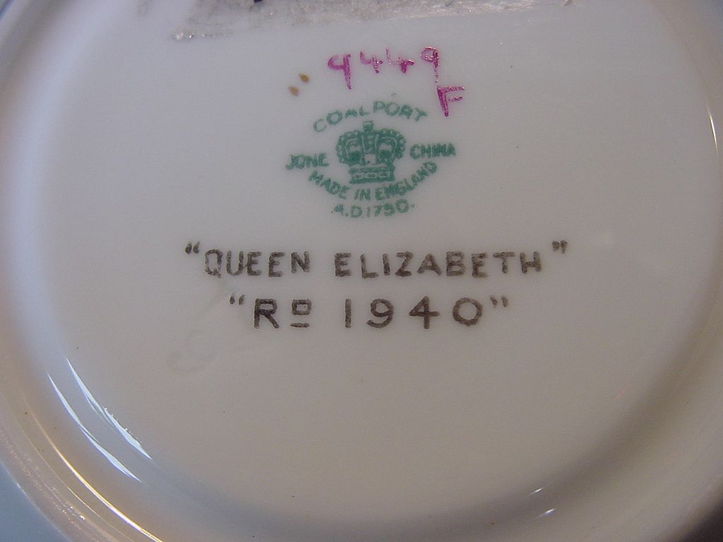 Nice English Demitasse Cup & Saucer ~ "Queen Elizabeth" Pattern ~ Turquoise & Ivory ~ COALPORT PORCELAIN WORKS (Shropshire, UK) - ca 1940's Nice English Demitasse Cup & Saucer ~ "Queen Elizabeth" Pattern ~ Turquoise & Ivory ~ COALPORT PORCELAIN WORKS (Shropshire, UK) - ca 1940's