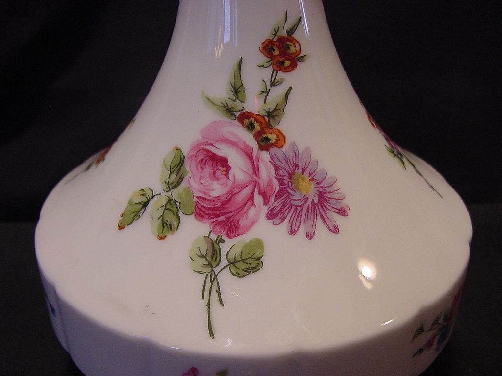 Wonderful Limoges Porcelain Decanter ~ Studio Decorated with Pink Roses ~ Chantilly Pattern ~ Haviland France 1894-1931 Wonderful Limoges Porcelain Decanter ~ Studio Decorated with Pink Roses ~ Chantilly Pattern ~ Haviland France 1894-1931