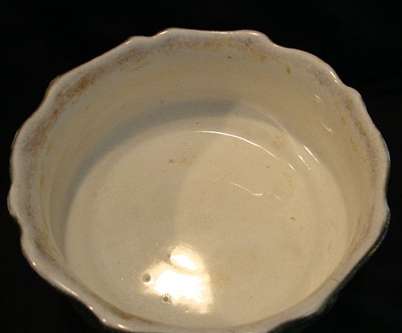 Fantastic Faience Ferner~ Green with Gold Sponge Accents ~ DF Haynes ~ Chesapeake Pottery Baltimore MD 1881-1941 Fantastic Faience Ferner~ Green with Gold Sponge Accents ~ DF Haynes ~ Chesapeake Pottery Baltimore MD 1881-1941