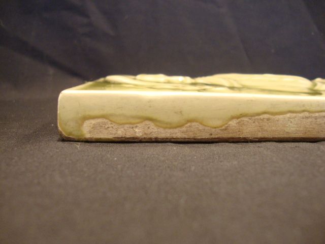 Excellent 12" Majolica Tile of a Cavalier Gentleman ~ Raised Relief with Green Glaze~ Minton China Works Stoke on Trent England 1868-1918 Excellent 12" Majolica Tile of a Cavalier Gentleman ~ Raised Relief with Green Glaze~ Minton China Works Stoke on Trent England 1868-1918