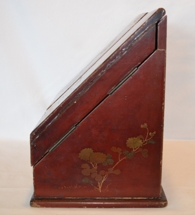 Gorgeous Red Lacquer Letter Box with Drawer and Letter slots ~ lovely Cranes and Flowers ~Late 1800's / Early 1900's Gorgeous Red Lacquer Letter Box with Drawer and Letter slots ~ lovely Cranes and Flowers ~Late 1800's / Early 1900's