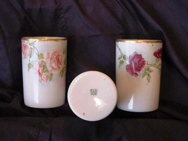 Hand painted Belleek Lemonade / Cider Pitcher with (6) Matching TV Limoges Cups – CAC Belleek & TV Limoges ca. 1900-1907 Hand painted Belleek Lemonade / Cider Pitcher with (6) Matching TV Limoges Cups – CAC Belleek & TV Limoges ca. 1900-1907
