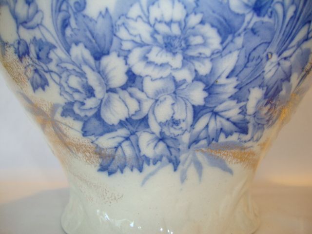 Amazing Earthenware Water Pitcher ~ Blue Floral Transfers ~ Alaska Pattern ~ C. & H. Cockson & Harding Cobridge Staffordshire 1856-1863 Amazing Earthenware Water Pitcher ~ Blue Floral Transfers ~ Alaska Pattern ~ C. & H. Cockson & Harding Cobridge Staffordshire 1856-1863