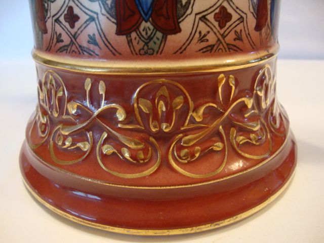 Large Tankard / Pitcher ~ Colorful Faience / Earthenware Haynes Balt Ware ~ Art Deco Pattern ca.1900 -1914 ~ DF Haynes (Chesapeake Pottery) Large Tankard / Pitcher ~ Colorful Faience / Earthenware Haynes Balt Ware ~ Art Deco Pattern ca.1900 -1914 ~ DF Haynes (Chesapeake Pottery)