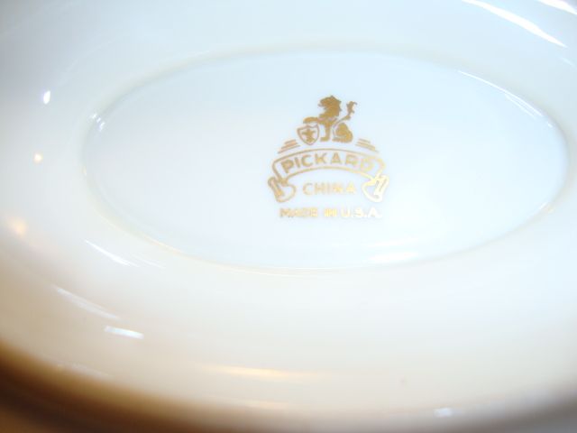 Exquisite Pickard Gravy Boat attached Under Plate ~ Hand Painted with Encrusted Diamond Rim ~ Jefferson Pattern ~ Pickard Studios Chicago IL 1938+ Exquisite Pickard Gravy Boat attached Under Plate ~ Hand Painted with Encrusted Diamond Rim ~ Jefferson Pattern ~ Pickard Studios Chicago IL 1938+