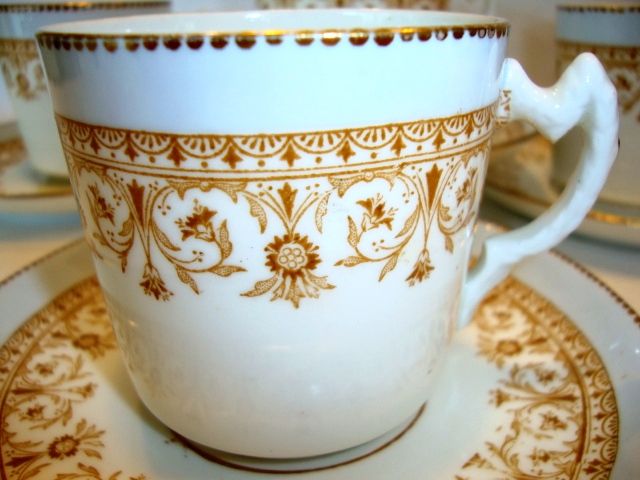 4 - Beautiful English Demitasse Cup and Saucer Sets ~ Aynsley England ca.~1883 4 - Beautiful English Demitasse Cup and Saucer Sets ~ Aynsley England ca.~1883