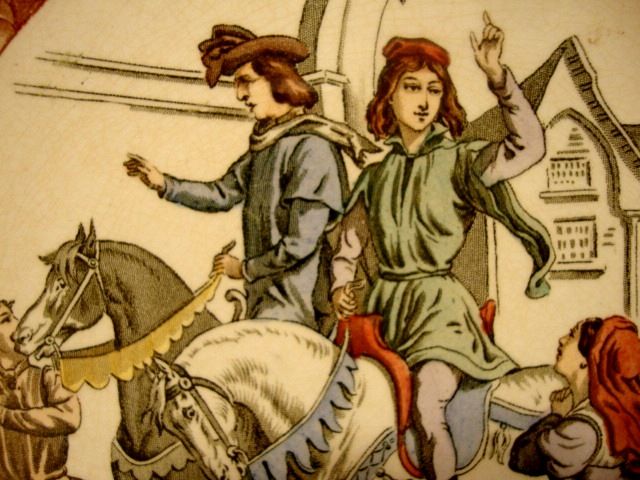 Great Sarreguemines France Faience "(Jeanne) Joan Of Arc Going to see the King" Plate / Plaque – Utzschneider & Co. Sarreguemines France 1900-1930 Great Sarreguemines France Faience "(Jeanne) Joan Of Arc Going to see the King" Plate / Plaque – Utzschneider & Co. Sarreguemines France 1900-1930