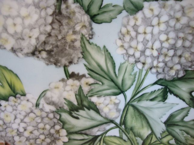 Magnificent 13 ¾" Limoges Charger ~ Hand Painted with Hydrangea (Snowball) Flowers ~ Haviland & Co Limoges France 1876-1889 Magnificent 13 ¾" Limoges Charger ~ Hand Painted with Hydrangea (Snowball) Flowers ~ Haviland & Co Limoges France 1876-1889