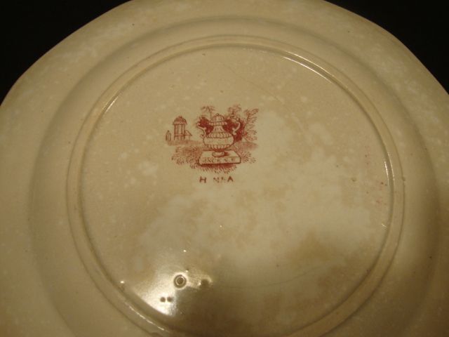 Wonderful English Pink Ten-sided Transfer Plate 8.25" Mycene Pattern ~ Hulse, Nixon & Adderley Staffordshire England 1853-1868 Wonderful English Pink Ten-sided Transfer Plate 8.25" Mycene Pattern ~ Hulse, Nixon & Adderley Staffordshire England 1853-1868