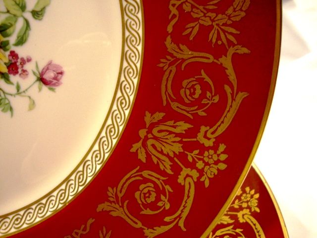 12 - Awesome 11" Dinner Plates ~ Bavaria Porcelain ~ Dresden Style Flowers ~ KRAUTHEIM & ADELBERG Selb Bavaria (Germany) - ca 1922 - 1945 12 - Awesome 11" Dinner Plates ~ Bavaria Porcelain ~ Dresden Style Flowers ~ KRAUTHEIM & ADELBERG Selb Bavaria (Germany) - ca 1922 - 1945