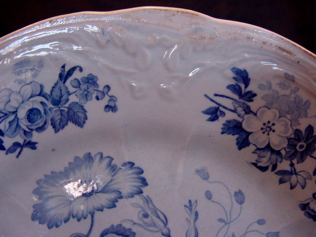 English Blue and White Floral Pottery Cabinet Plate ~ 253+ YEARS OLD(really) ~ John Turner England ~ Ca 1756-1780 English Blue and White Floral Pottery Cabinet Plate ~ 253+ YEARS OLD(really) ~ John Turner England ~ Ca 1756-1780