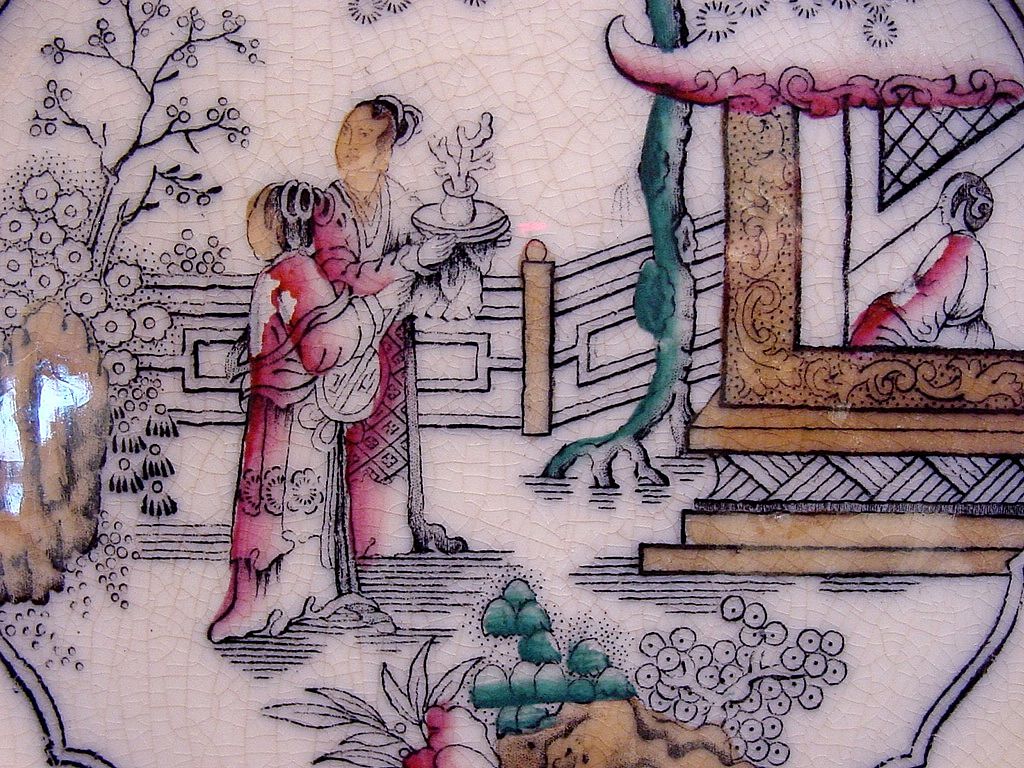 Wonderful English Polychrome Chinoiserie Cabinet Plate ~ "Chinese Pattern / The Tea House" ~ HOPE & CARTER (Burslem, Staffordshire, UK) - ca 1862 - 1880 Wonderful English Polychrome Chinoiserie Cabinet Plate ~ "Chinese Pattern / The Tea House" ~ HOPE & CARTER (Burslem, Staffordshire, UK) - ca 1862 - 1880