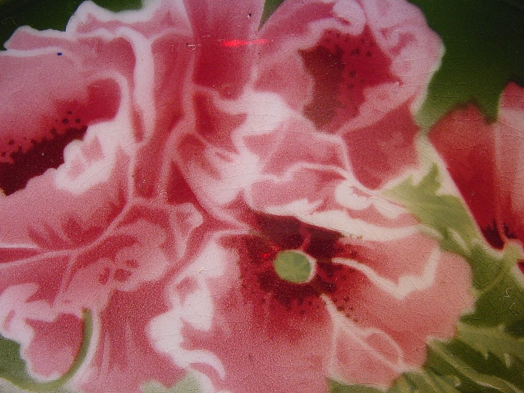 Colorful French Majolica Faience Plate With Pink & Red Poppies ~ Keller & Guerin, France 1890-1930 Colorful French Majolica Faience Plate With Pink & Red Poppies ~ Keller & Guerin, France 1890-1930