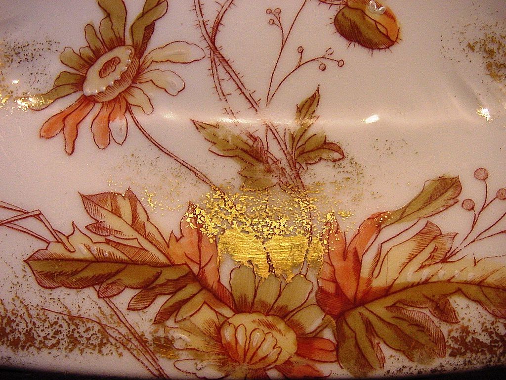 Wonderful Austrian Porcelain Ice Cream / Sandwich Plate Decorated with Poppies ~ P.H. LEONARD Austria 1917 Wonderful Austrian Porcelain Ice Cream / Sandwich Plate Decorated with Poppies ~ P.H. LEONARD Austria 1917