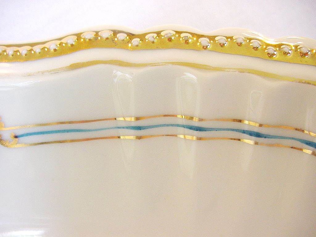 Amazing Austrian Porcelain Platter With Blue and Gold Decorations ~ Victoria Austria ~ 1904-1918 Amazing Austrian Porcelain Platter With Blue and Gold Decorations ~ Victoria Austria ~ 1904-1918