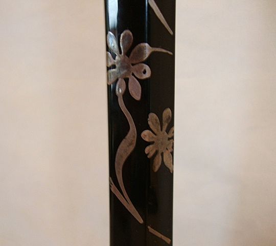Gorgeous Six Sided Black Amethyst Vase with Silver Overlay Gorgeous Six Sided Black Amethyst Vase with Silver Overlay