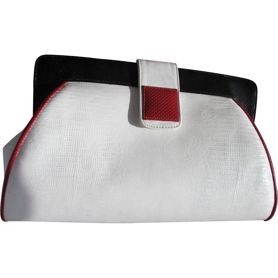 Leather Purse Unused Vintage Designer Red White and Blue Alligator ... Leather Purse Unused Vintage Designer Red White and Blue Alligator ...