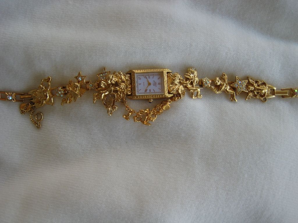 Kirks Folly Fabulous Cherub Angel Rhinestone Watch Kirks Folly Fabulous Cherub Angel Rhinestone Watch