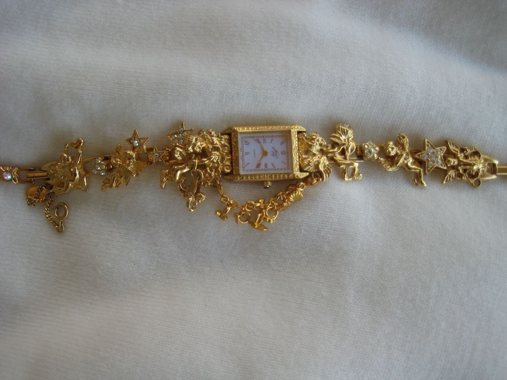 Kirks Folly Fabulous Cherub Angel Rhinestone Watch Kirks Folly Fabulous Cherub Angel Rhinestone Watch