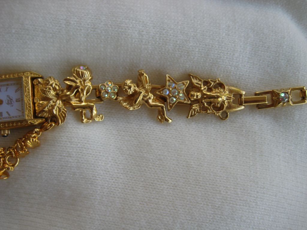Kirks Folly Fabulous Cherub Angel Rhinestone Watch Kirks Folly Fabulous Cherub Angel Rhinestone Watch