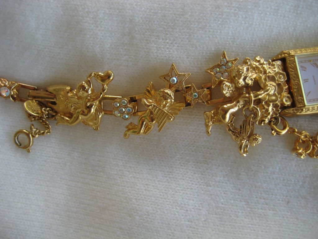 Kirks Folly Fabulous Cherub Angel Rhinestone Watch Kirks Folly Fabulous Cherub Angel Rhinestone Watch