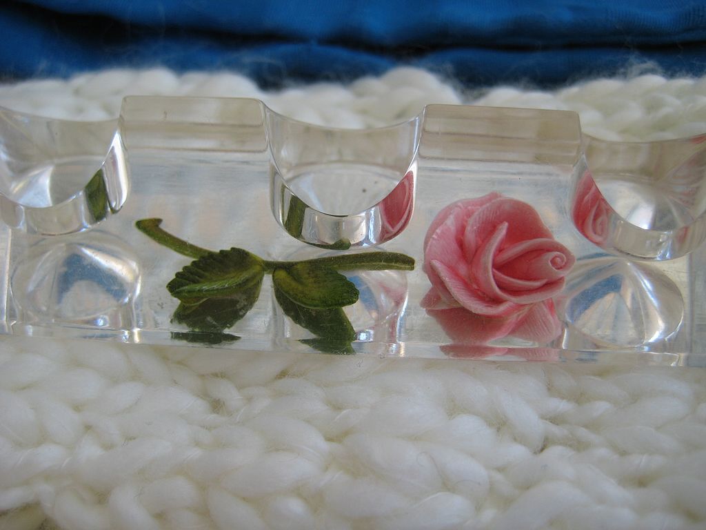 Pink Rose Lucite Lipstick Holder Pink Rose Lucite Lipstick Holder